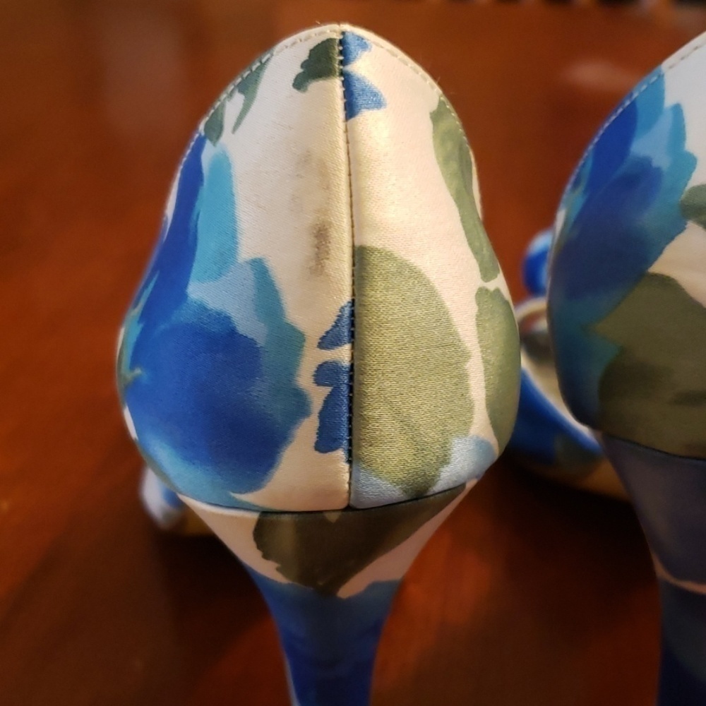 Michaelangelo Bloom Peeptoe Heels 7 Blue/Green VGUC - Picture 5 of 12